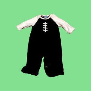 3-6m fleece football one piece  pajama set